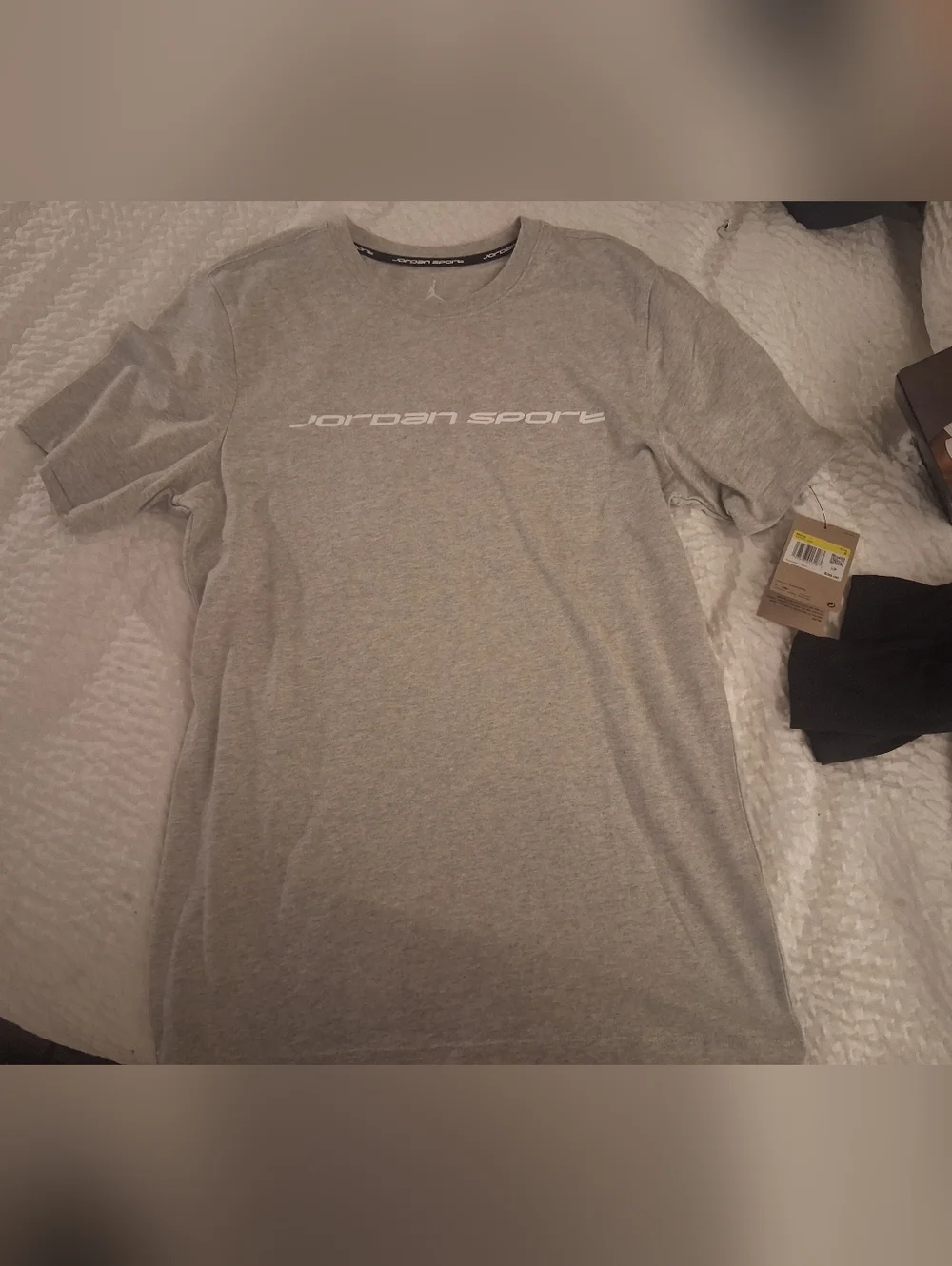 Jordan Men's Heather Grey Short Sleeve Tee with Chest Logo